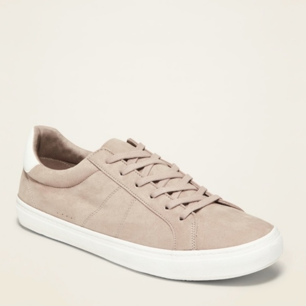 Old Navy Light Taupe Lace-Up Court Sneakers Size 9